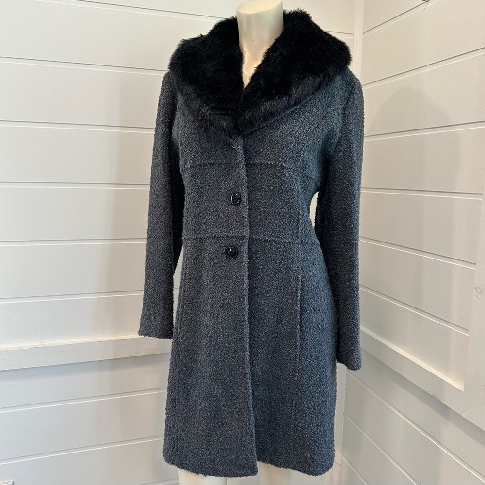 Siena Studio grey coat with faux fur lapel